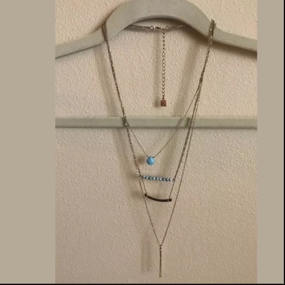 Relisting! Adia Kibur Layered Gold Bohemian Necklace with Turquoise - Picture 2 of 5